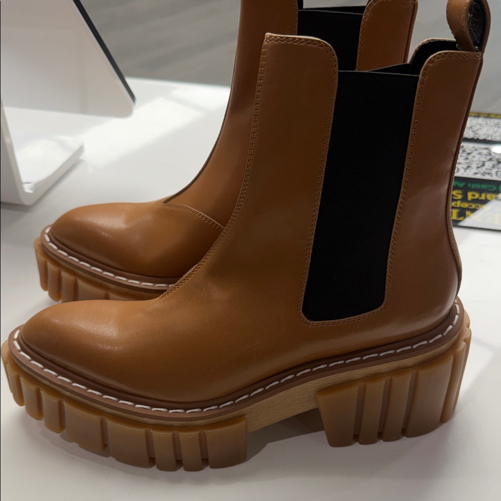 Stella McCartney Emilie Halfboot Mat Alter Boot in Cuoio/Black USW9, Sz.39
